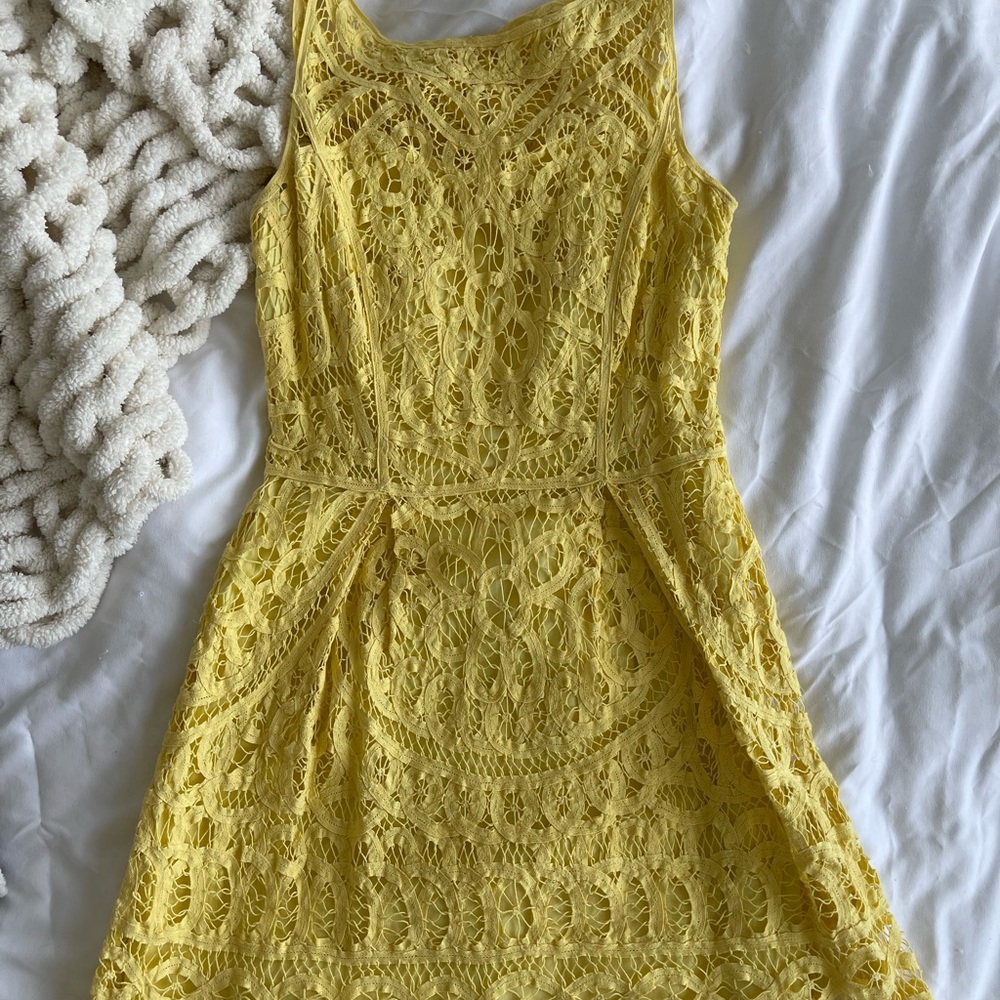 Lilly Pulitzer Bat Your Eyes Yellow Lace Dress